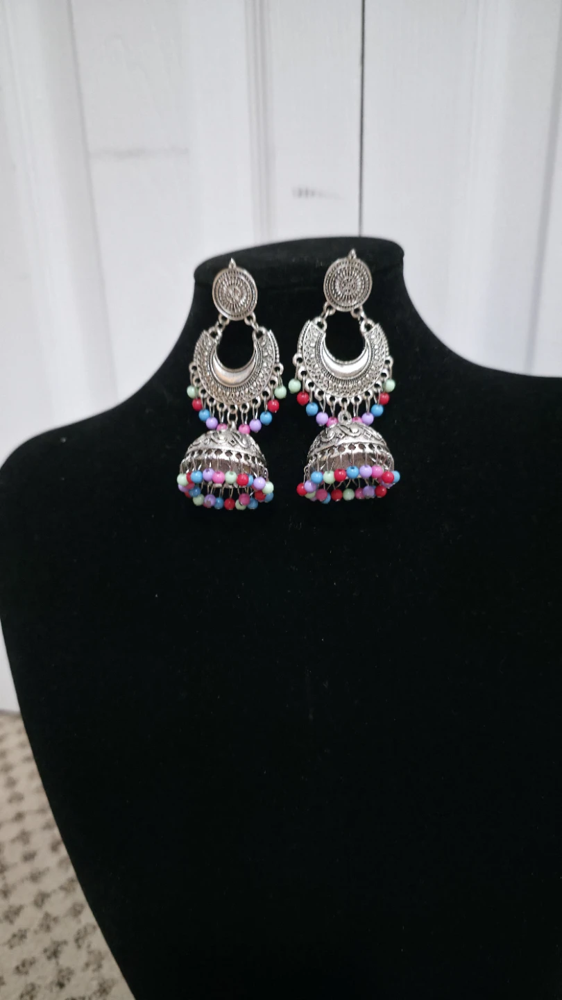 Silver Jhumka Earrings - photo 3