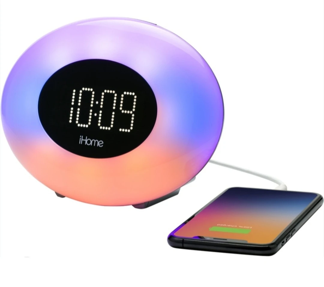 iHome Color Changing Alarm Clock with Wireless Charging - photo 2