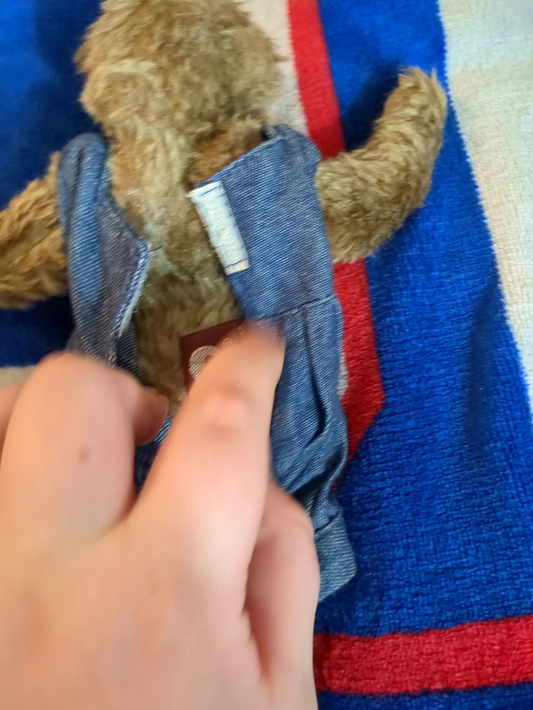 TY Teddy Bear in Denim Overalls - photo 3