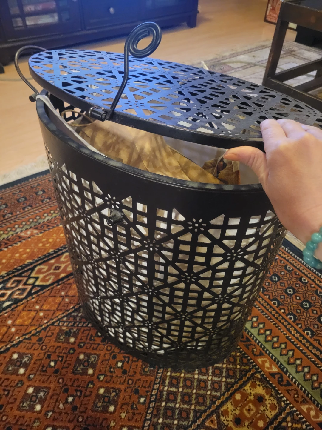 Decorative Metal Laundry Hamper - photo 3