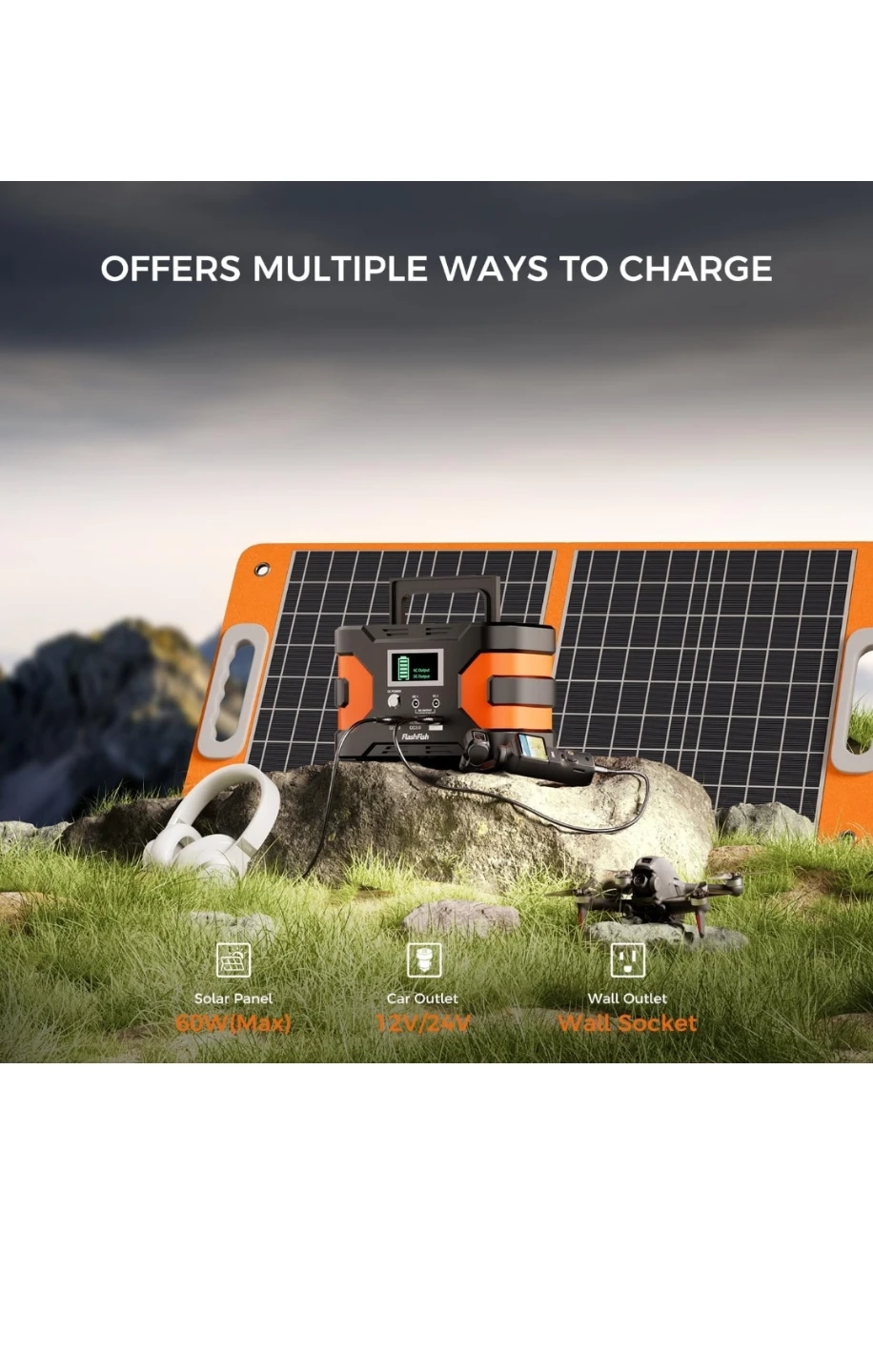 FlashFish EA150 Portable Solar Generator - photo 5