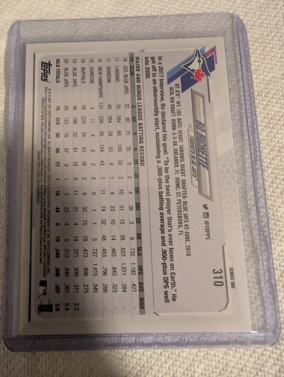 2021 Topps Bo Bichette Future Stars Baseball Card - photo 2