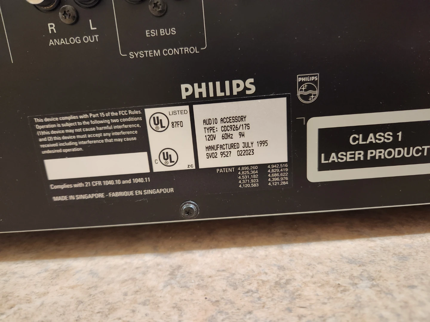 Philips 5-Disc Compact CD Changer CDC926 - photo 4