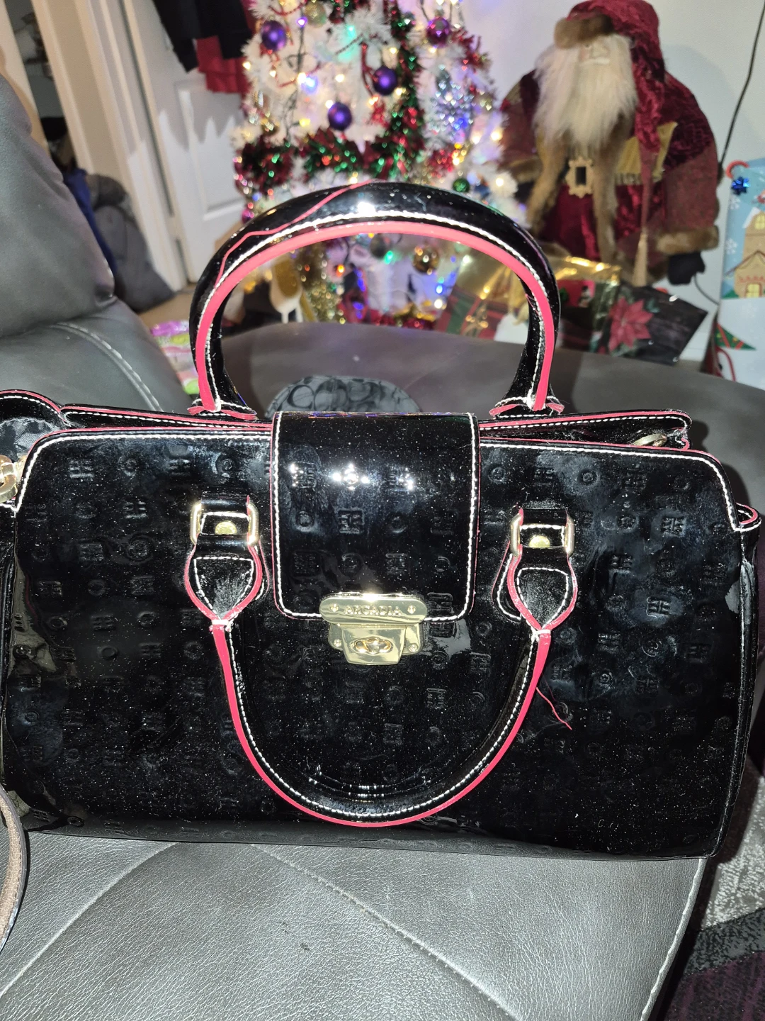 Arcadia Black Patent Leather Handbag - photo 2