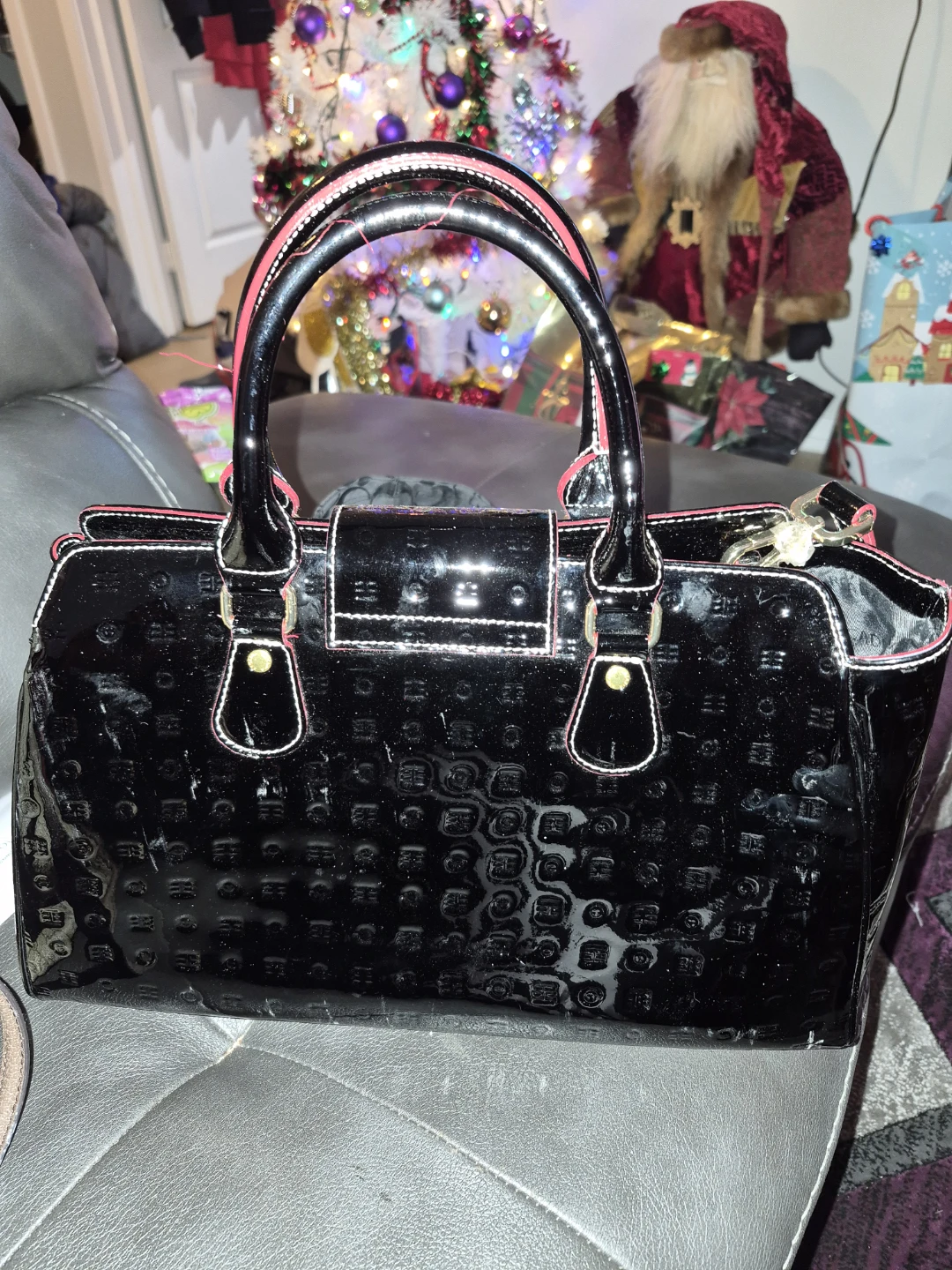 Arcadia Black Patent Leather Handbag - photo 3