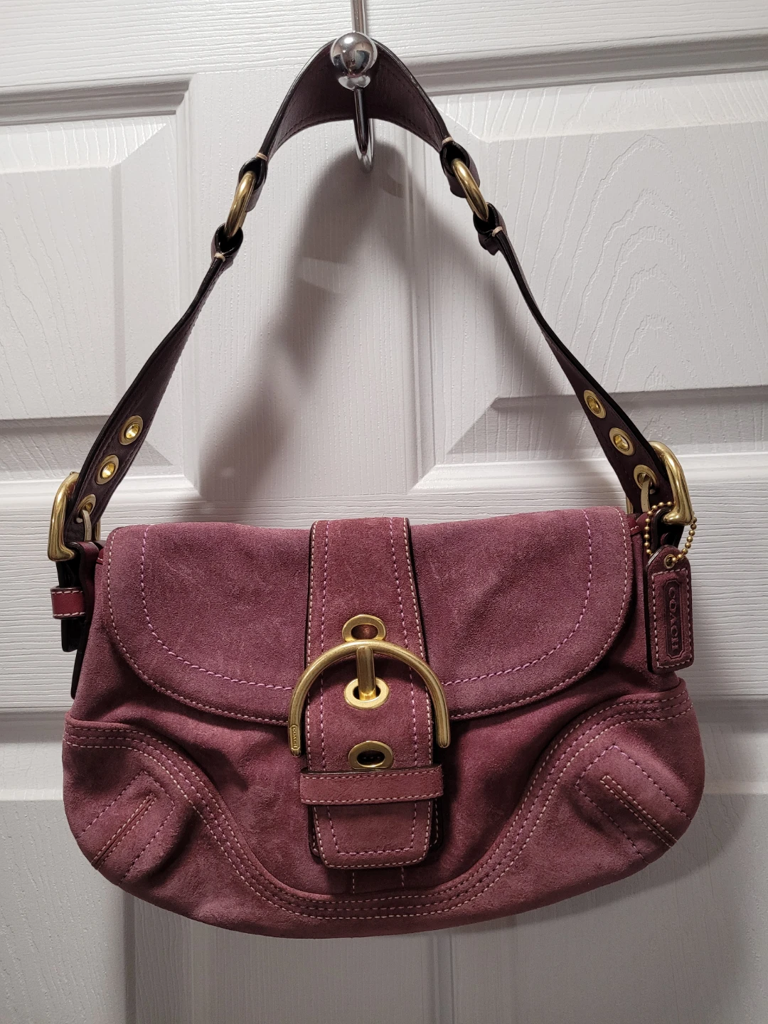 Coach Suede Leather Shoulder Bag
