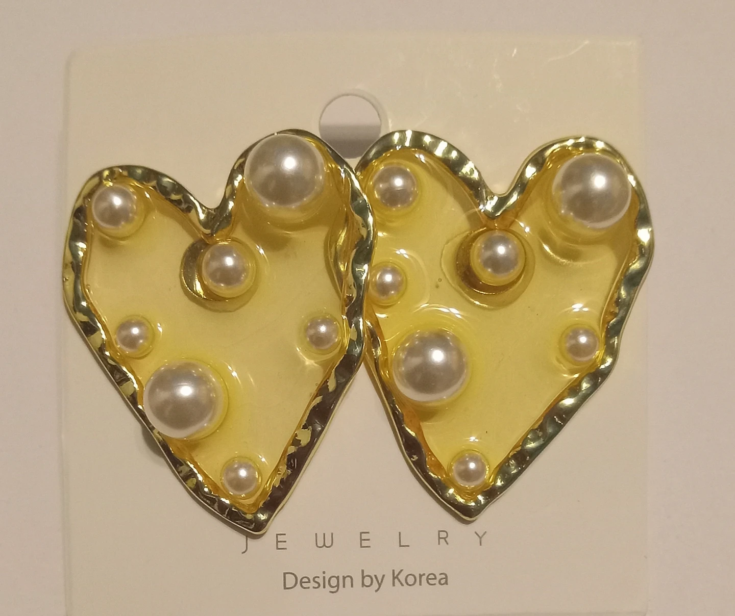 Yellow Heart Earrings