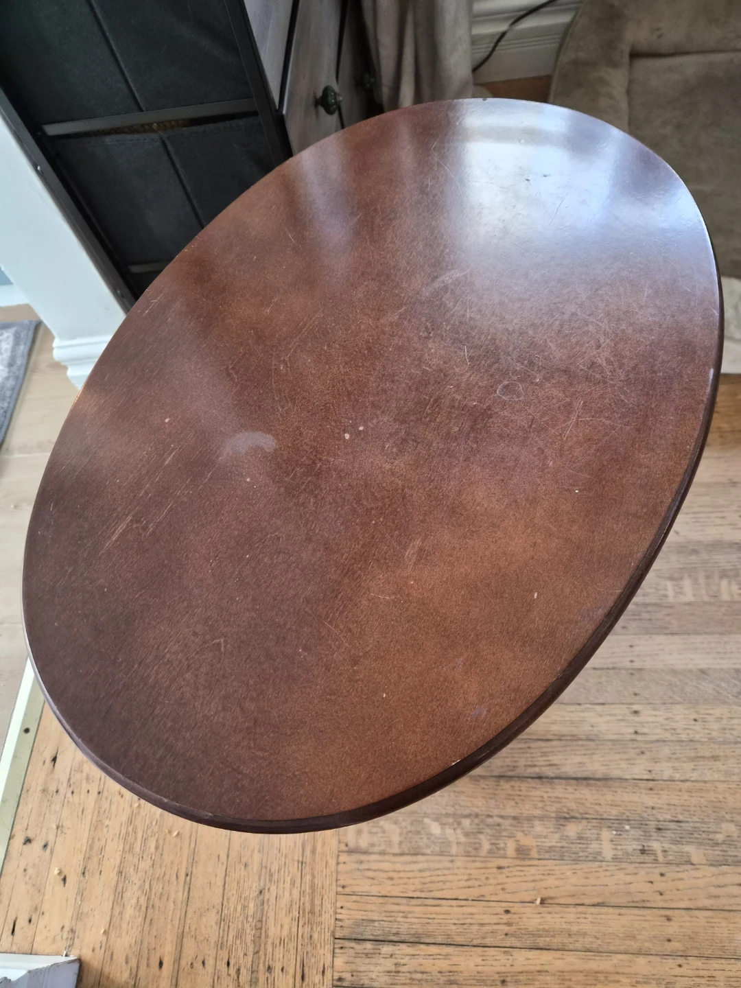 Vintage Mahogany Side Table with Magazine Rack - photo 3