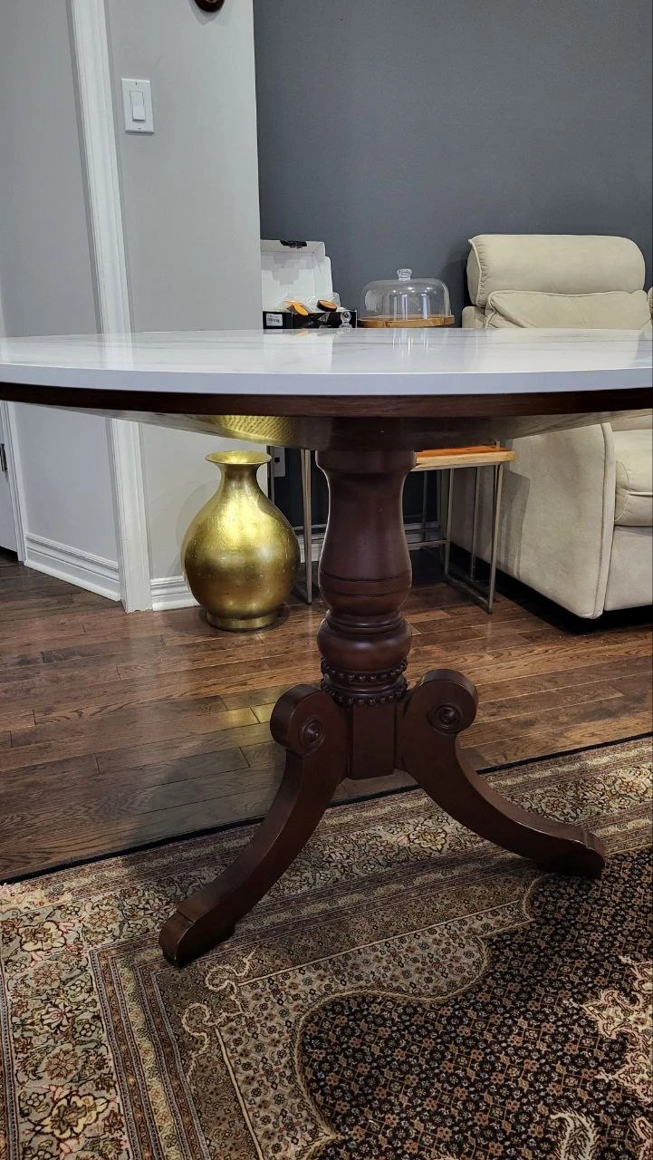 Round Marble Top Dining Table - 45 inch - photo 2