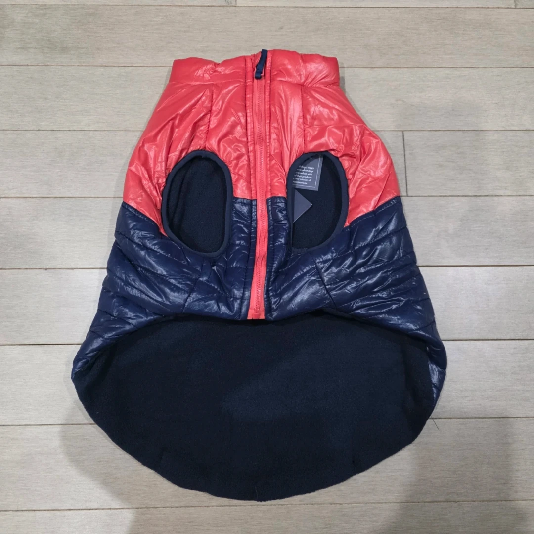 Vineyard Vines Quilted Dog Vest - Red/Navy - Size L - photo 4