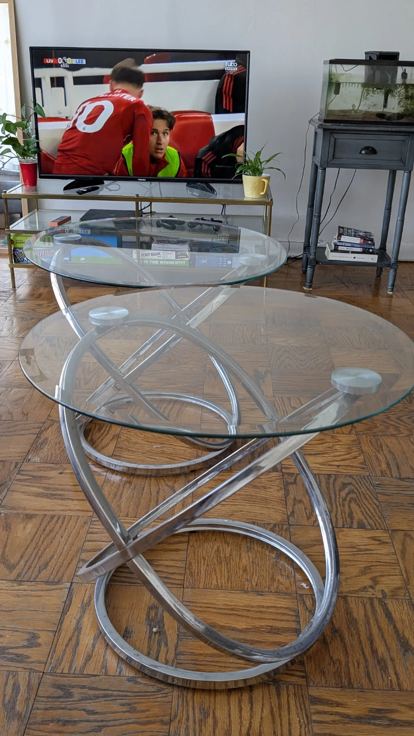 Glass Top Coffee Tables - Set of 2