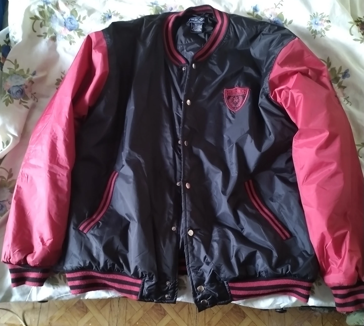 Fourcast Black and Red Varsity Jacket (XL)