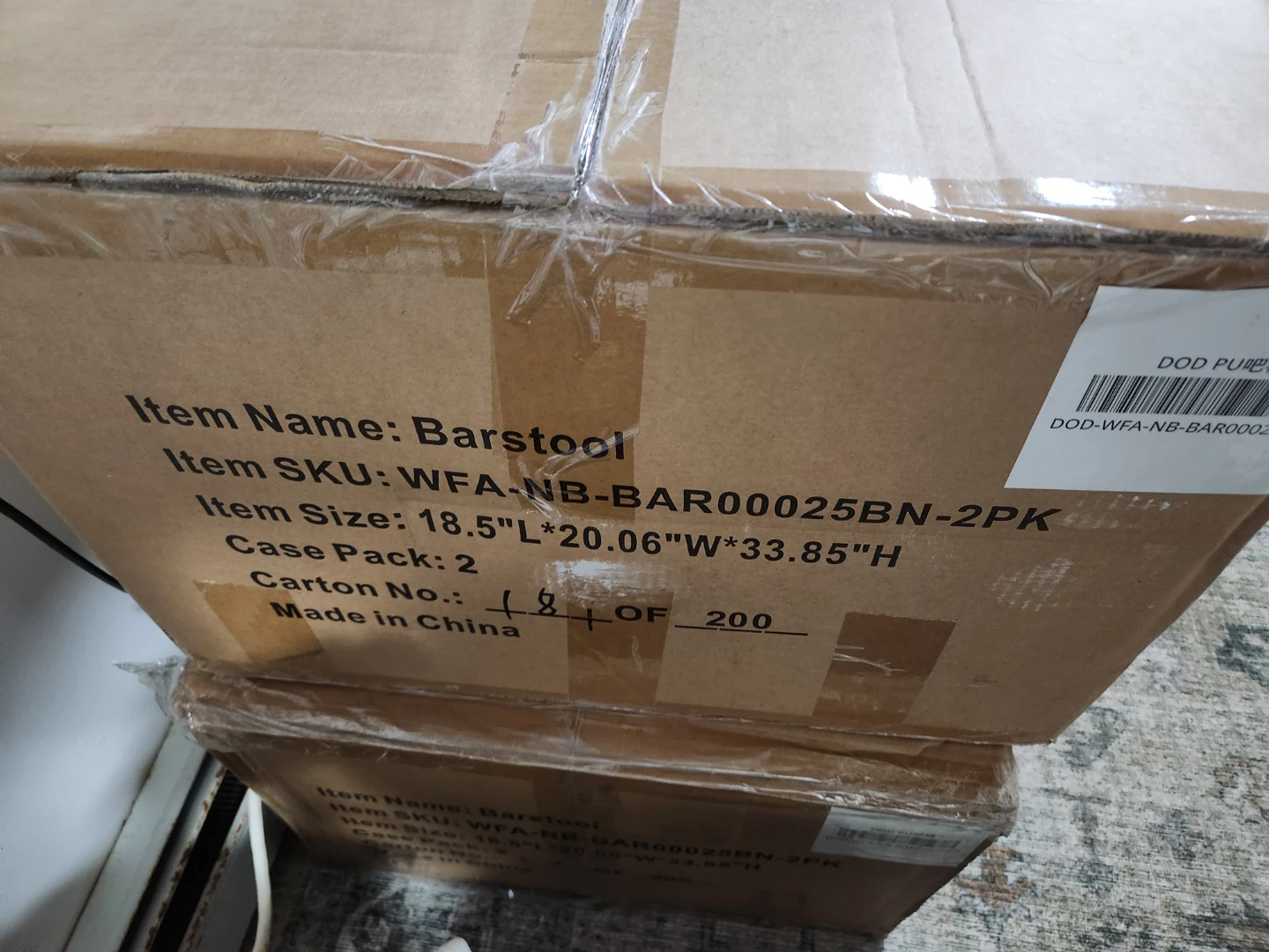 Brand new in box never opened Bar Stool Set of 4 dining chairs - photo 3