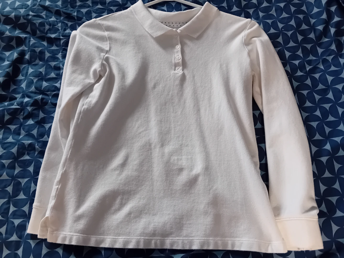 White Long Sleeve Polo Shirt