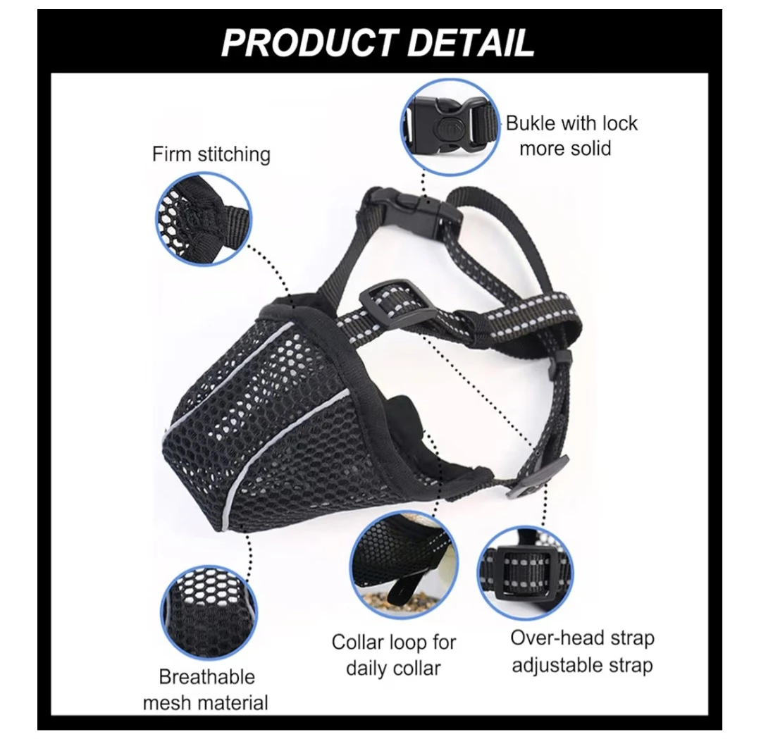 Black Mesh Dog Muzzle - Size XS - photo 3