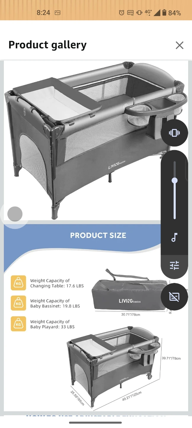 LIVINGbasics Playard with Bassinet and Changing Table