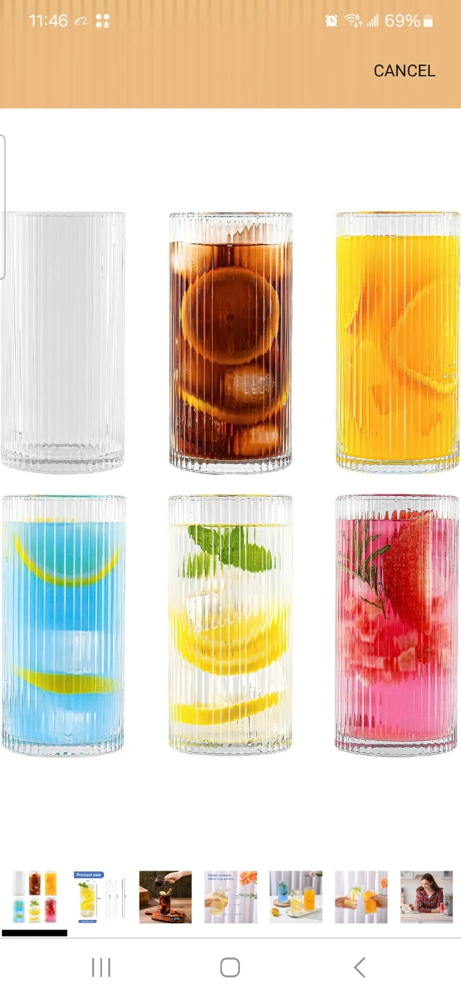 Glass Drinking Glasses Set with Straws - photo 2