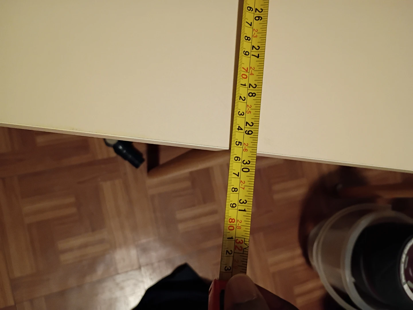 Beige Folding Table with Drawer - photo 3