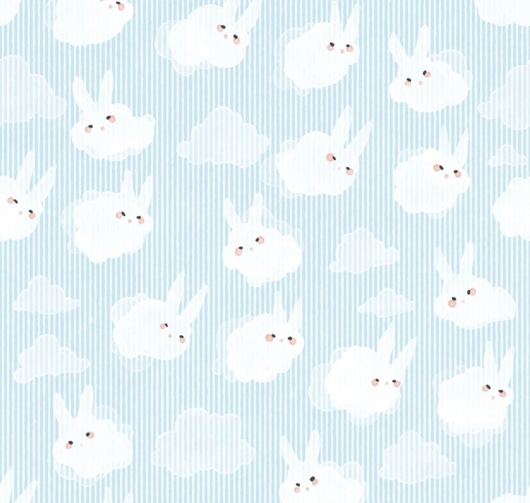 Aquatic Cloud Bunnies Peel & Stick Wallpaper 17.7"×118"