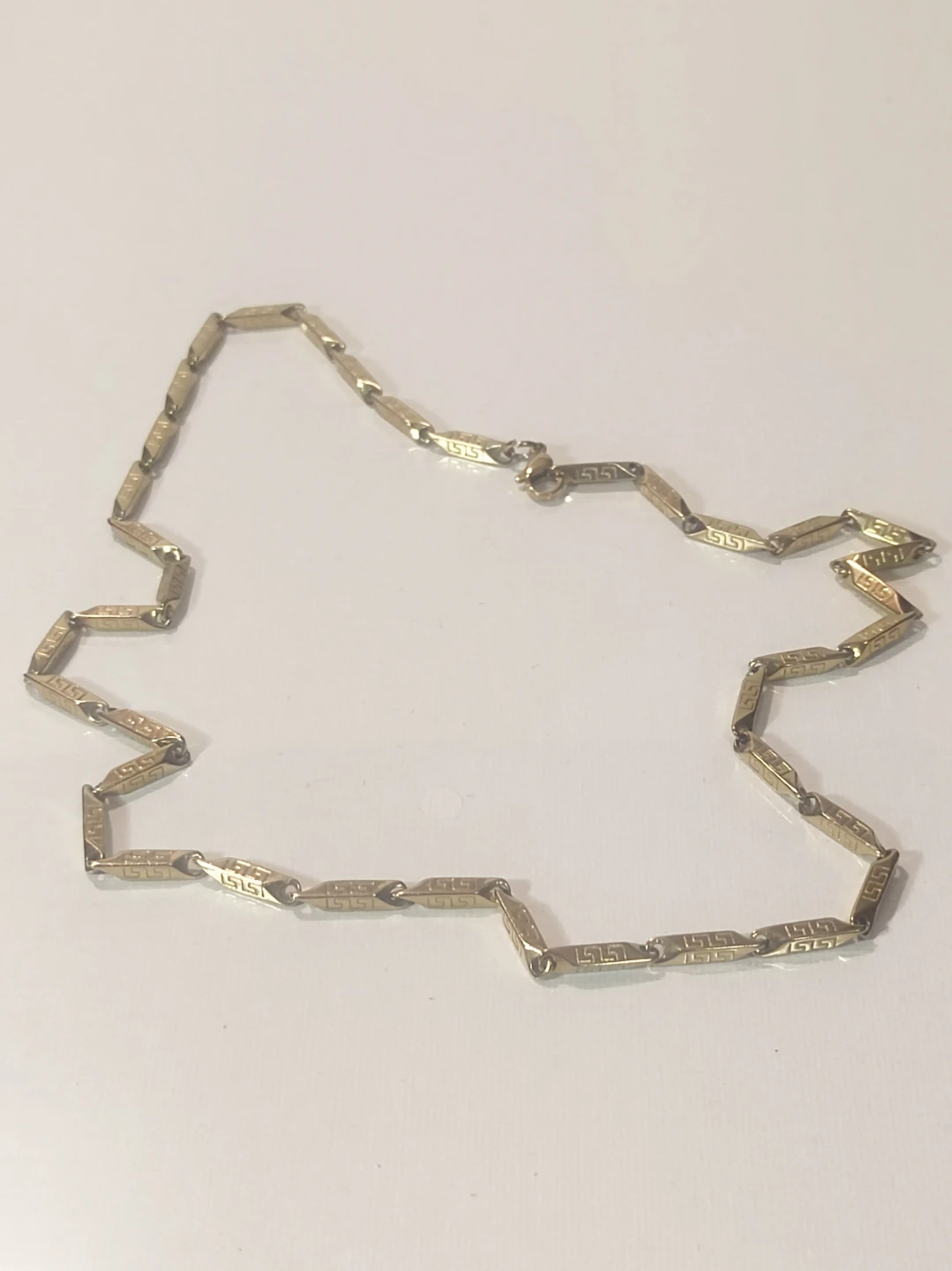 Gold Tone Patterned Chain Necklace - photo 2