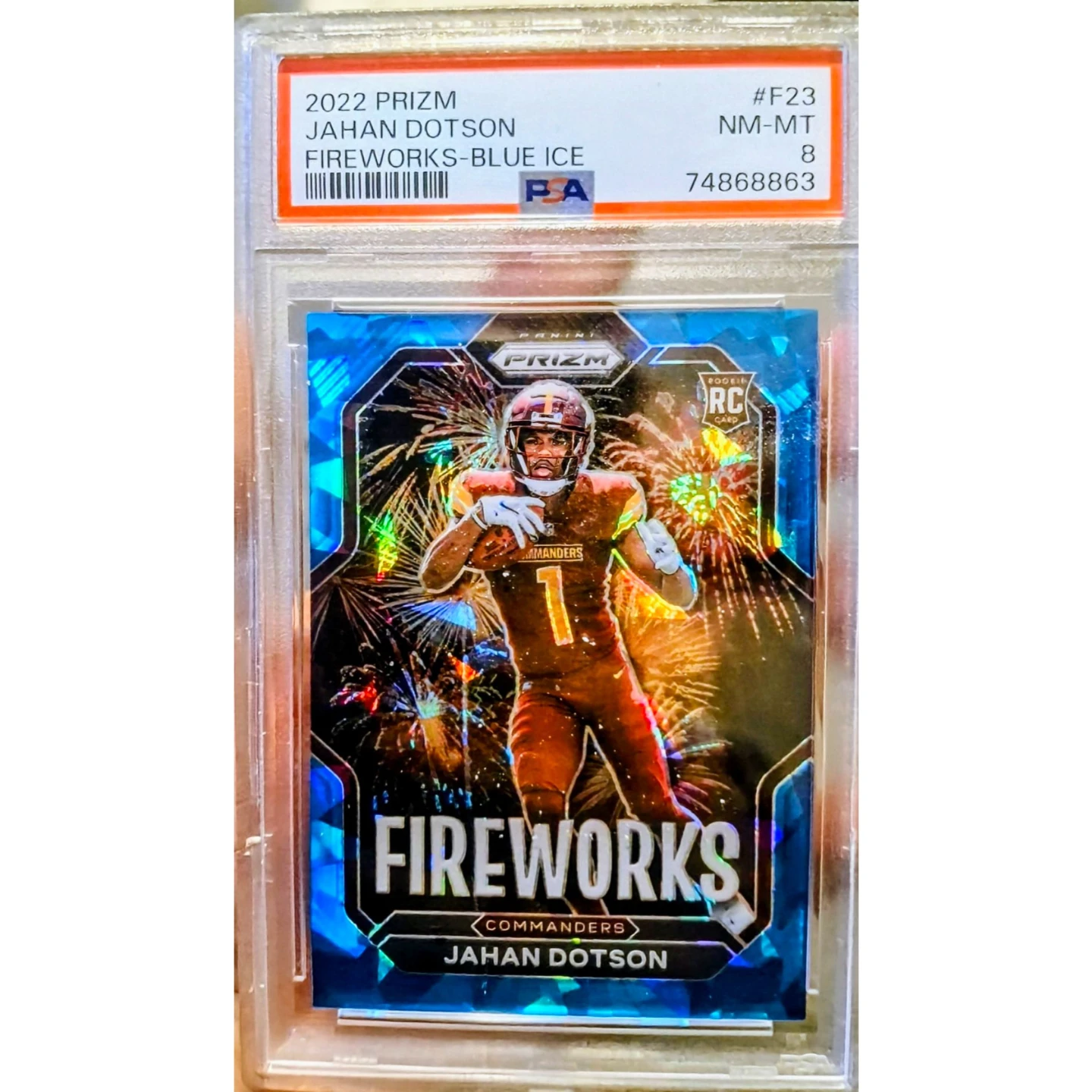 2022 Panini Prizm Football Johan Dotson RC Fireworks #F-23
