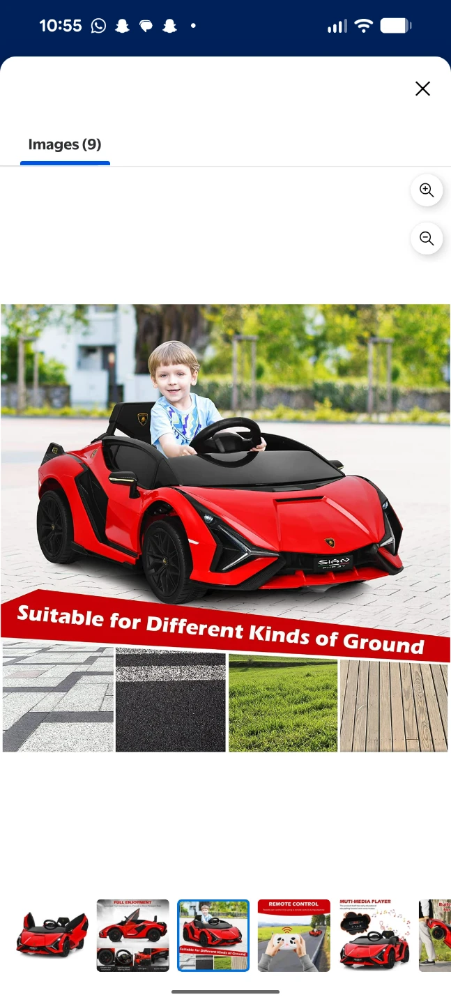 Lamborghini Sian Ride-On Car - Red - photo 3