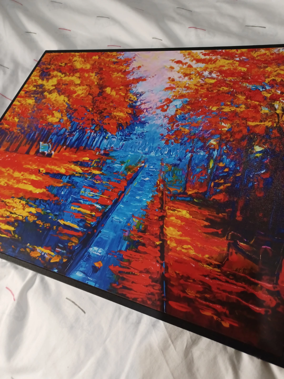 Framed Canvas Print - Autumn Park Scene - photo 3