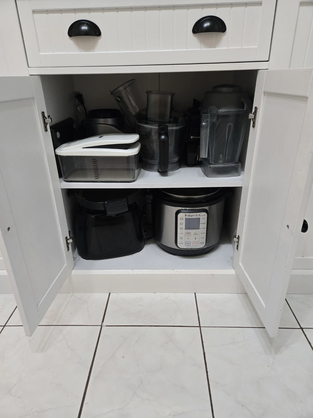 White Kitchen Cabinet with Wood Top - photo 5