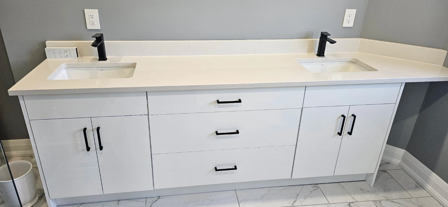 Bathroom Vanity, Shower Fixtures, and Toilet Set - photo 3