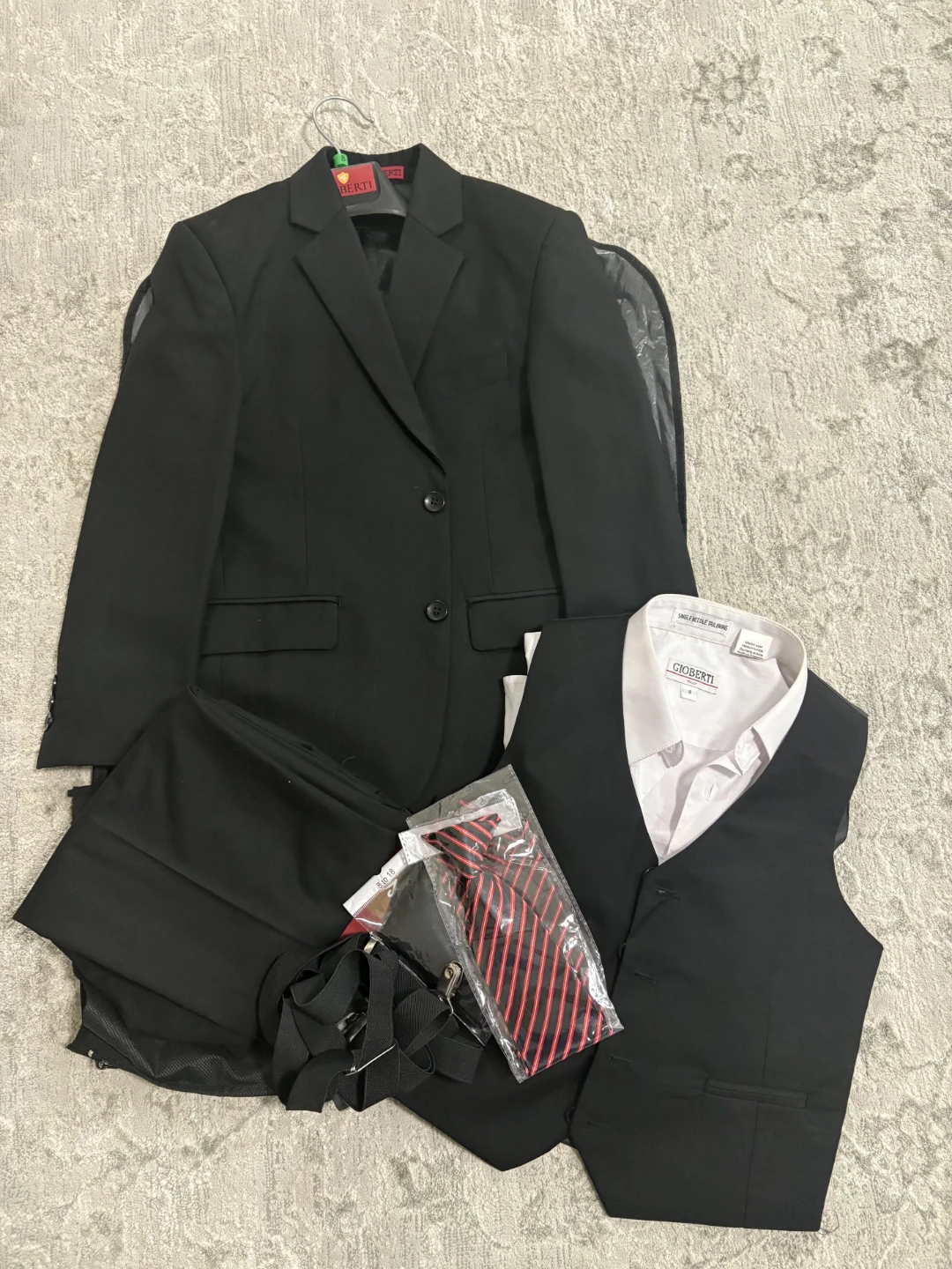 Gioberti Boys Suit - Black Jacket & Pants Set of 9