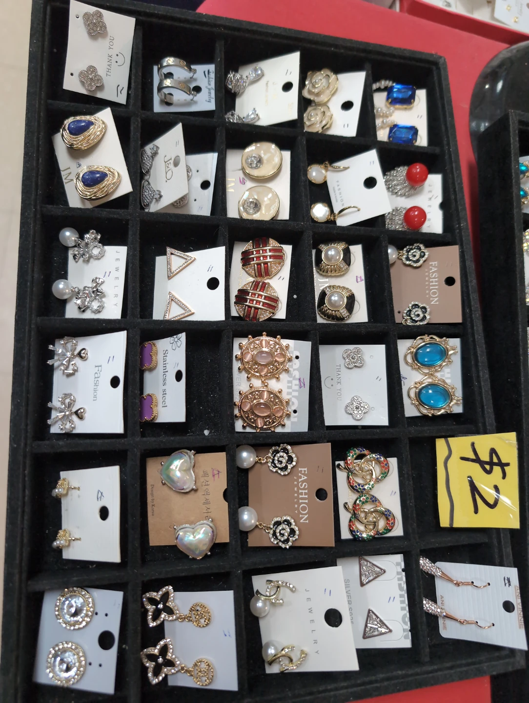 Earring stainless steel, electric plated $2 pair - photo 2