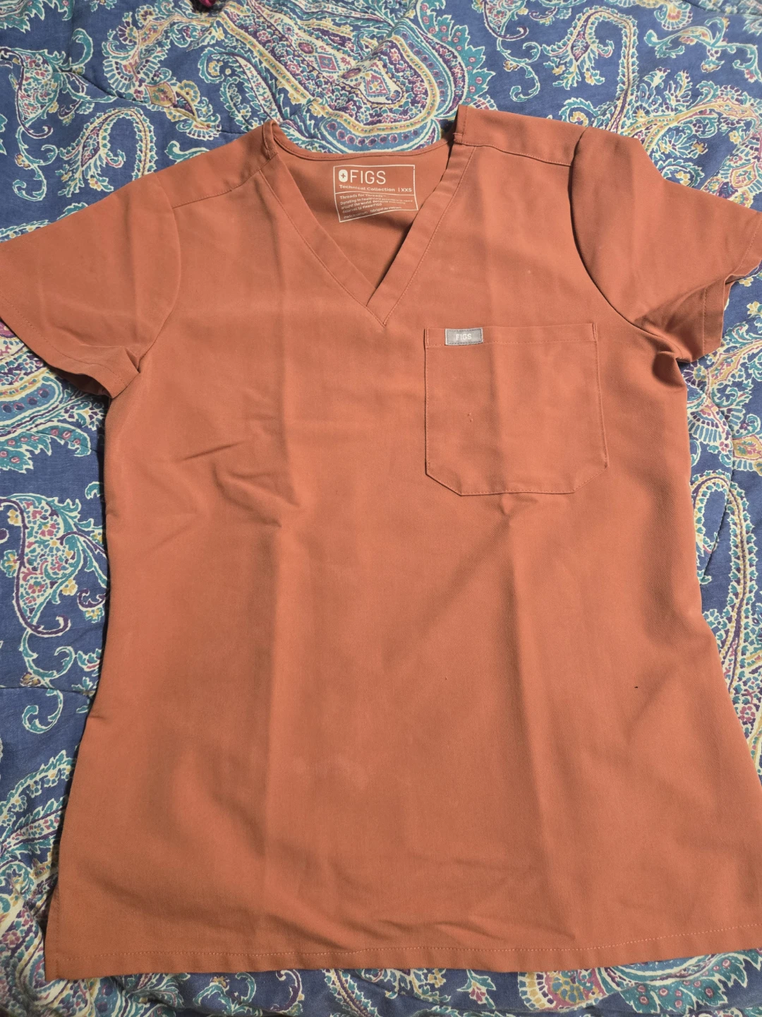 FIGS Scrub Top and Pants Set - Burnt Orange - photo 3