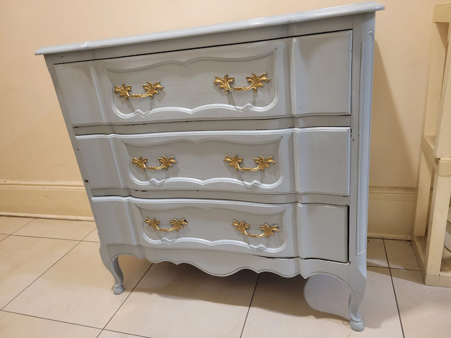 Blue Painted 3-Drawer Dresser