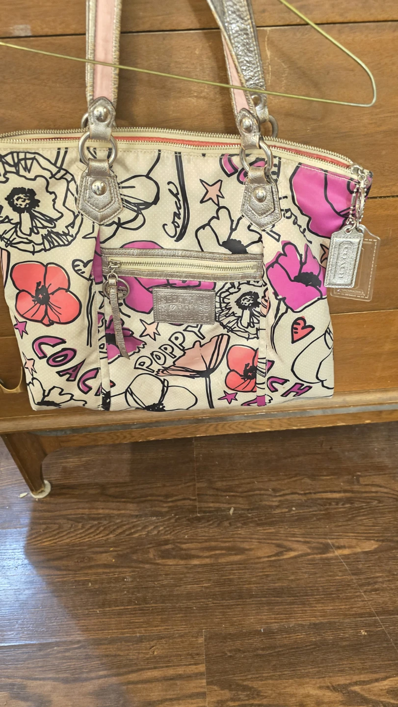 Coach Poppy Graffiti Print Tote Bag