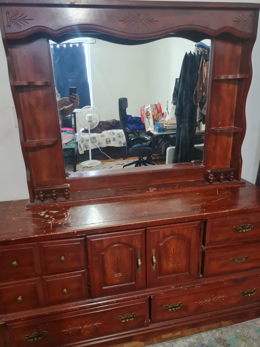 Wooden Dresser with Mirror