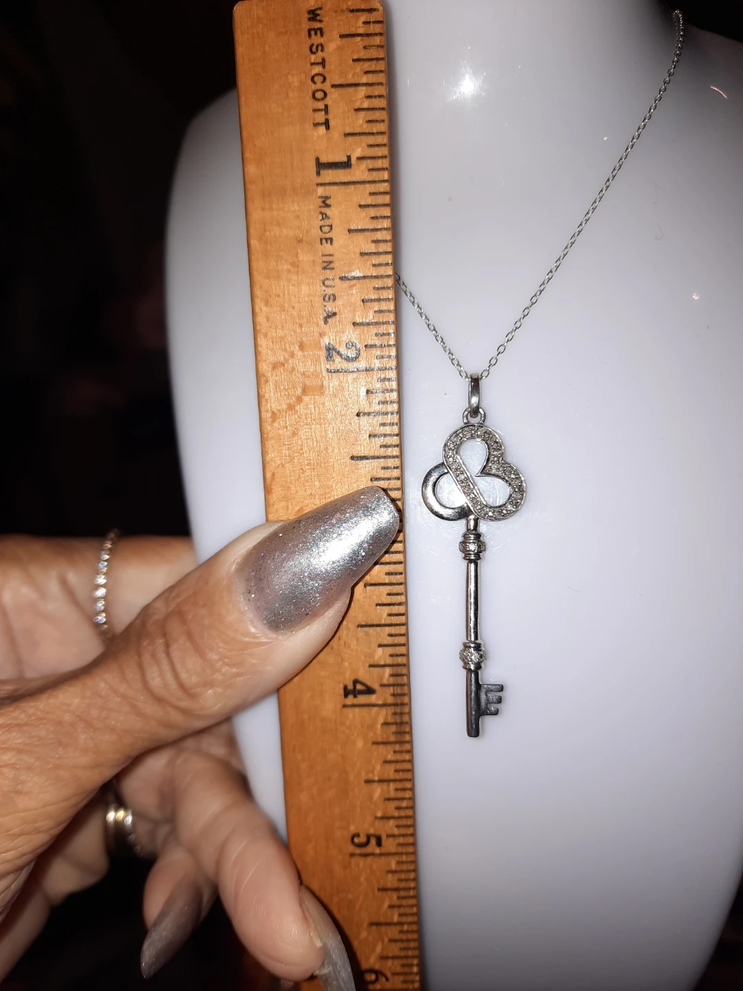 Real Diamonds 💎 Solid Sterling Silver Key Pendant