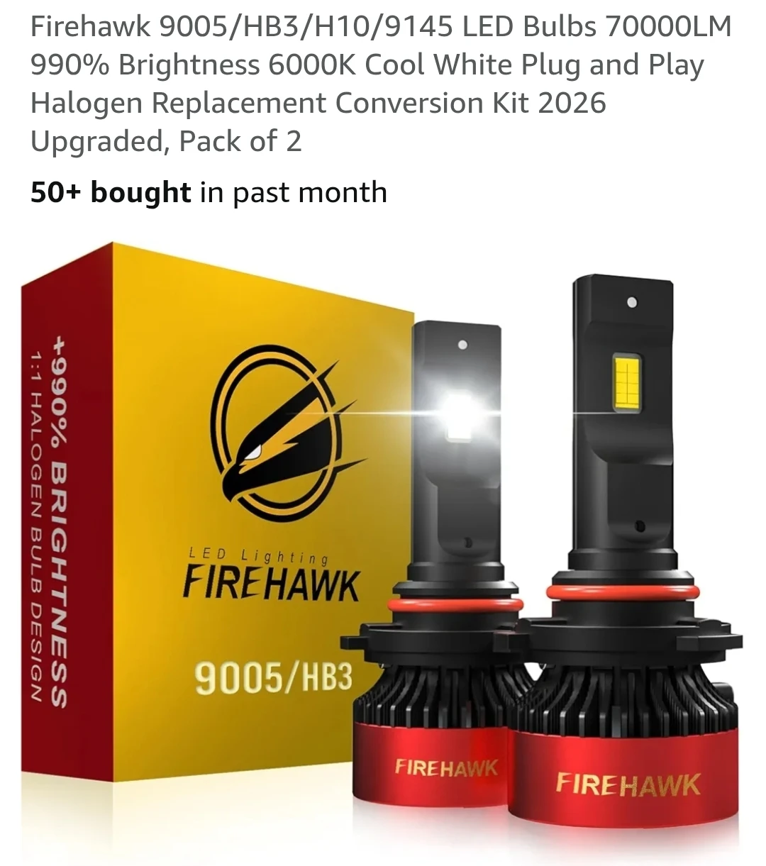 Firehawk 9005/HB3/H10/9145 LED Bulbs