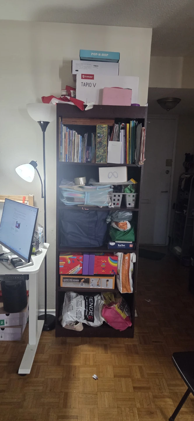 Dark Brown 5-Shelf Bookshelf