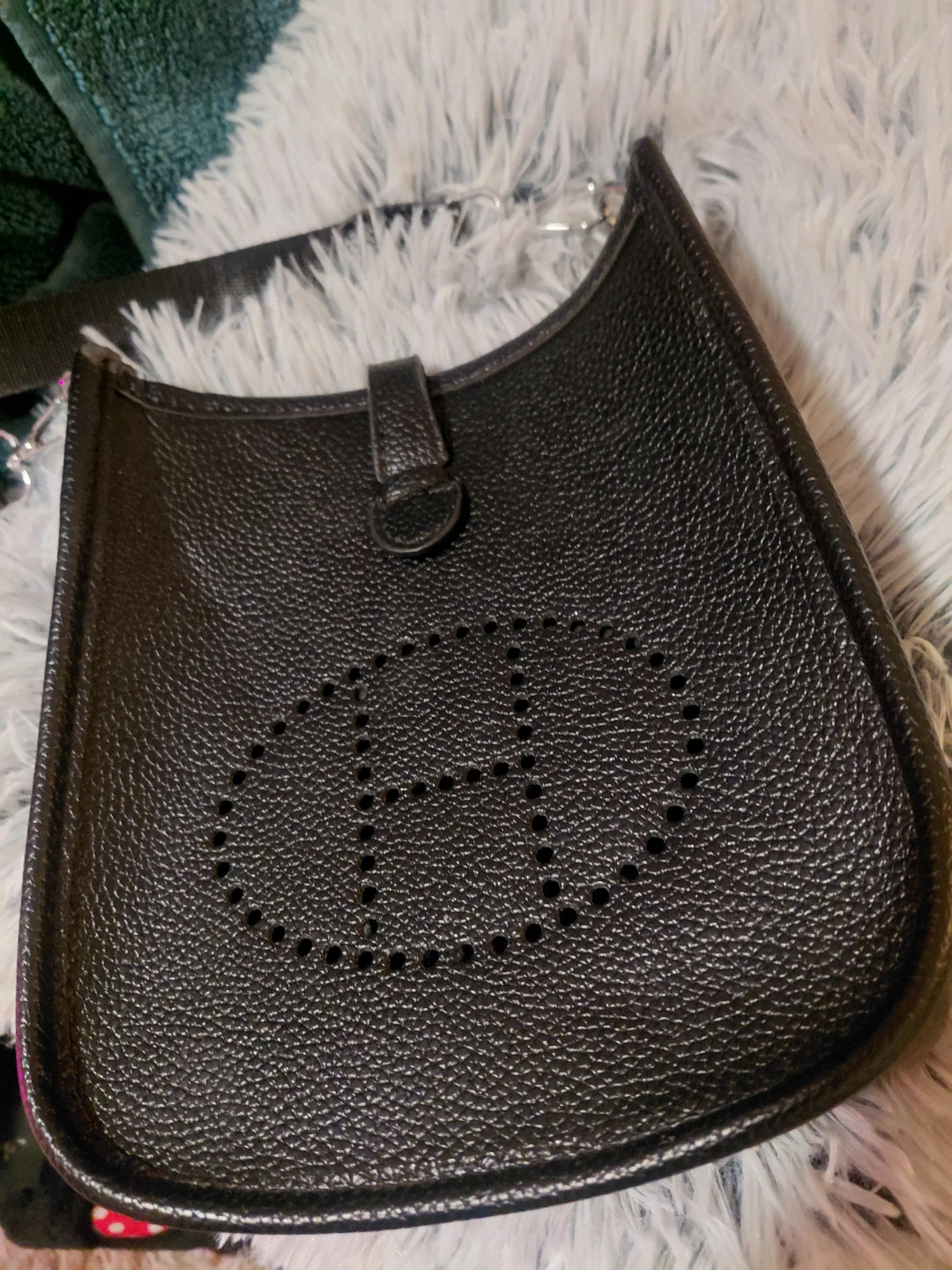 Black Leather Crossbody Bag