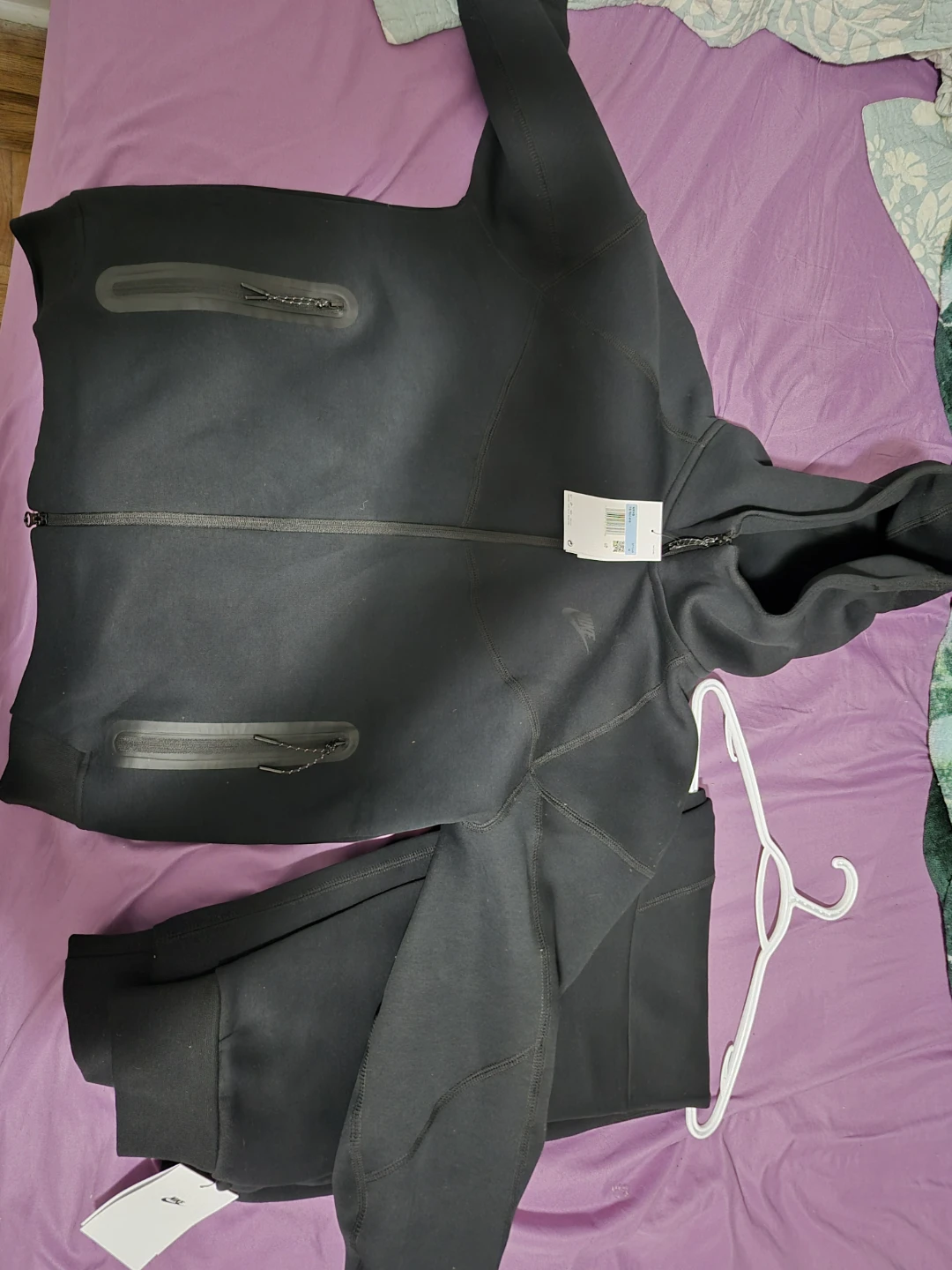Nike Tech Fleece Black Tracksuit - Size M