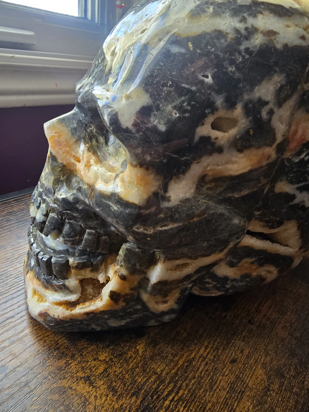 Crystal Banded Agate Skull - photo 3