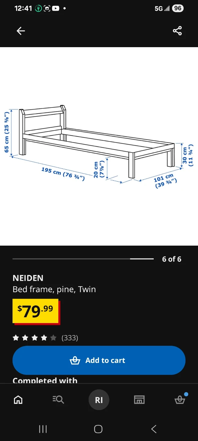 Ikea Neiden Twin bed Frame with Bed base. - photo 5