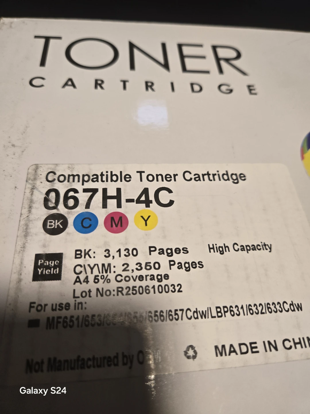 Compatible Toner Cartridge 067H-4C