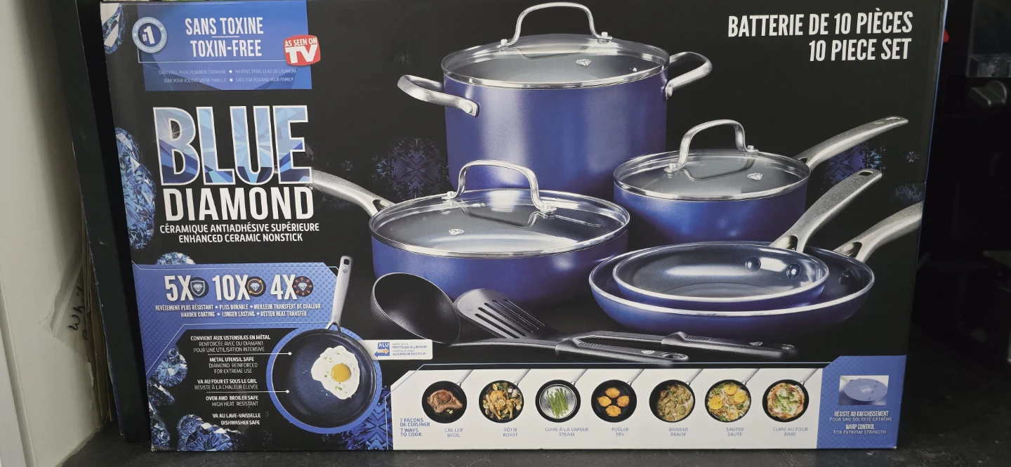 🧡 Blue Diamond 10-Piece Cookware Set - New