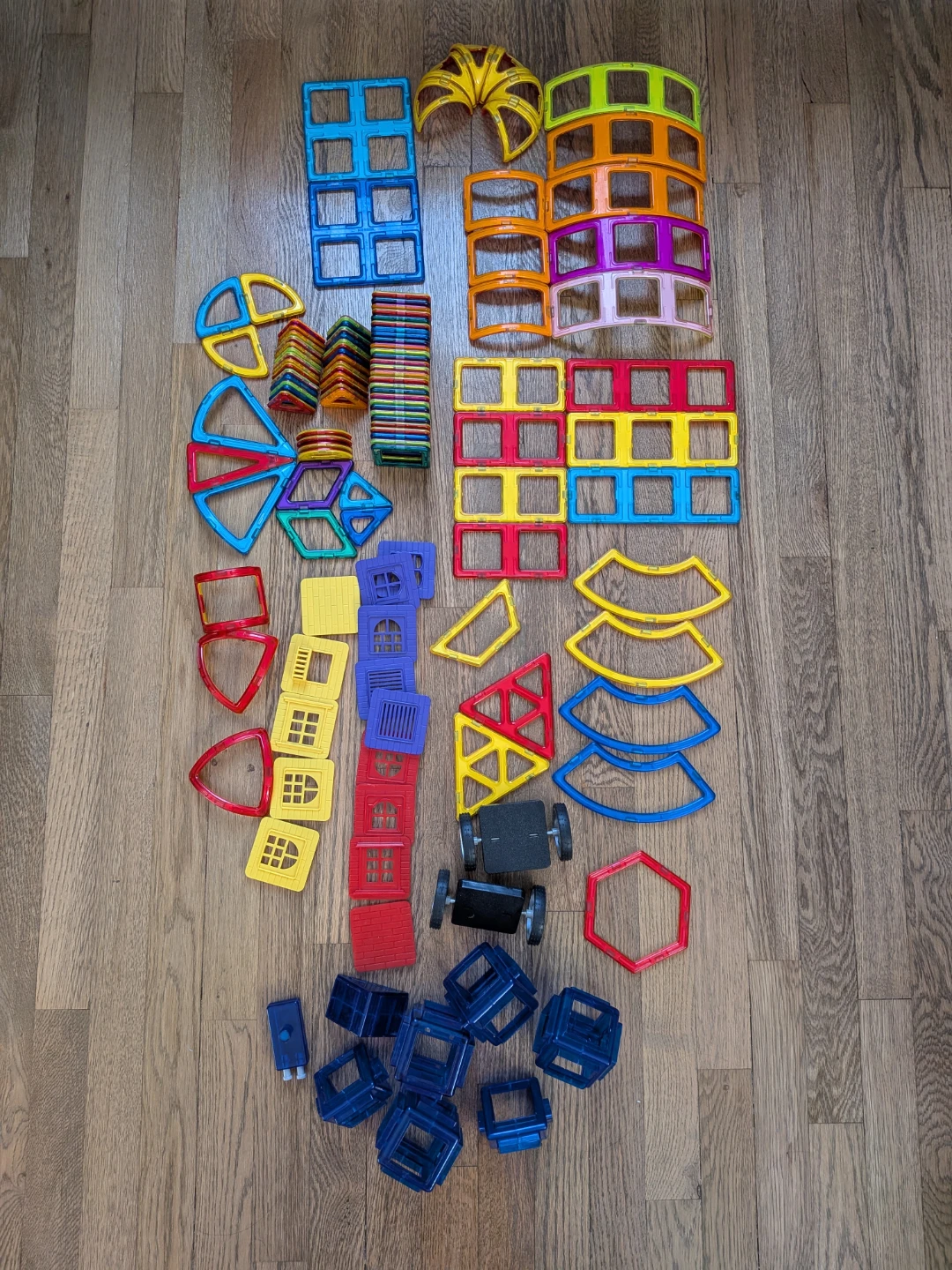 Magna-Tiles Set - 128 pieces Colorful Magnetic Building Blocks