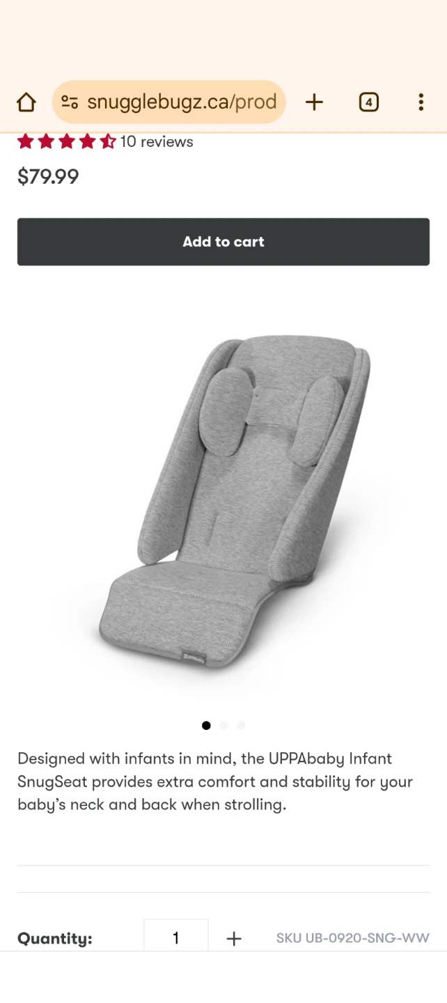 UPPAbaby Infant SnugSeat - Grey