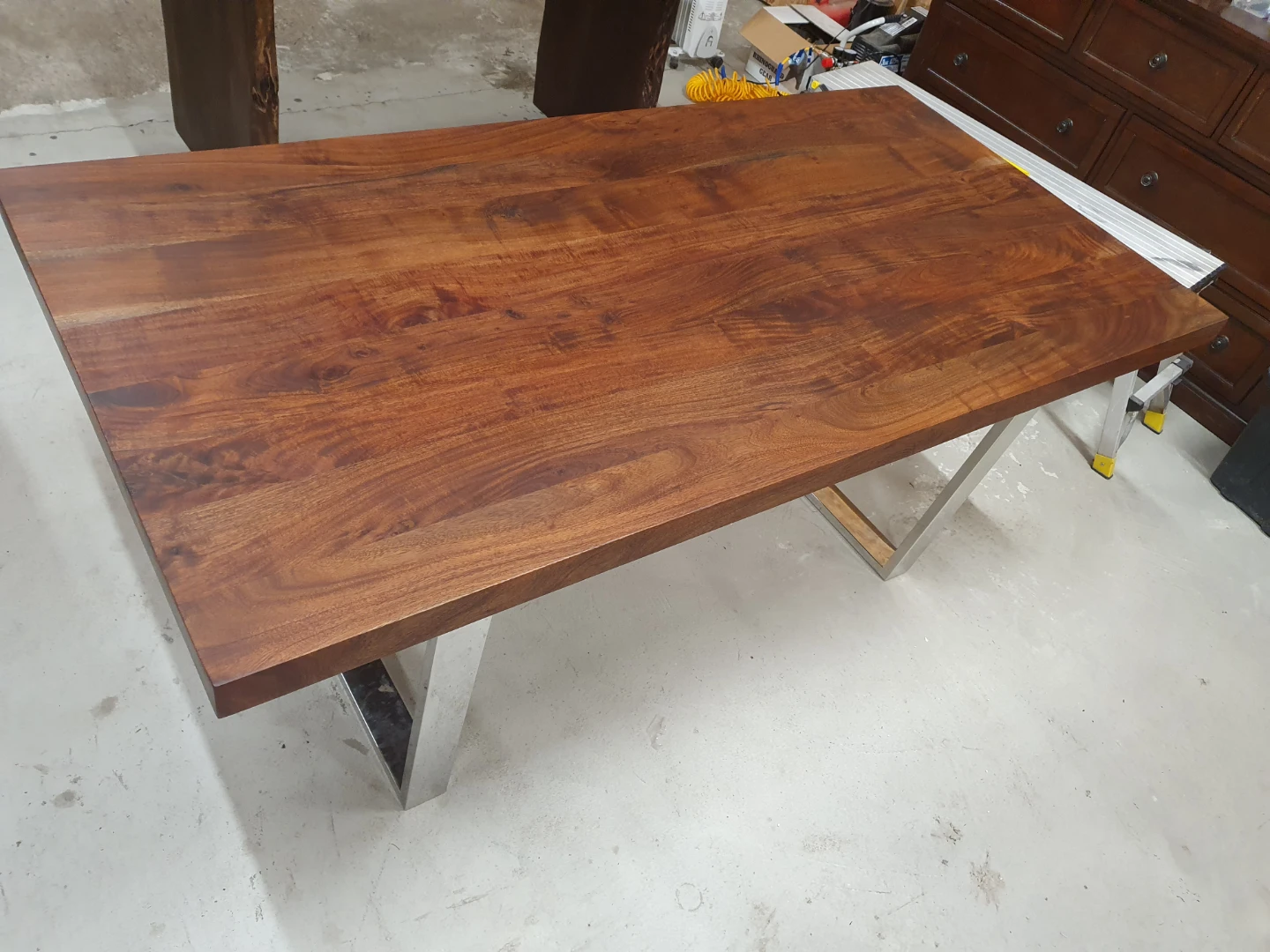 Solid Wood Dining Table with Metal Legs - photo 2