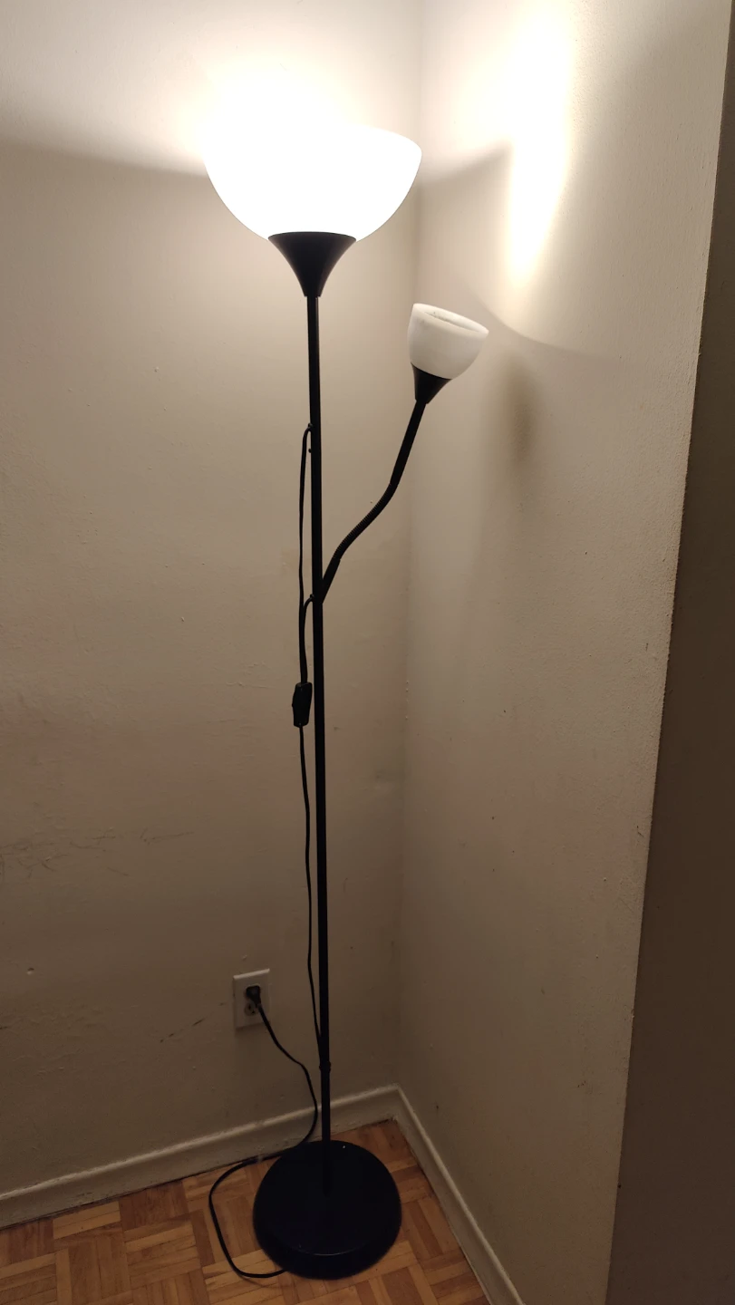 Floor Lamp with Reading Light - Black