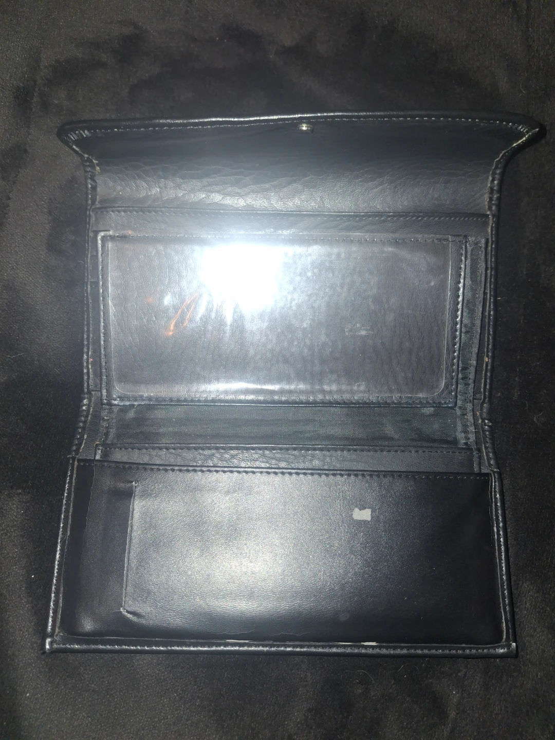 COACH(vintage new york)Black Leather Trifold Wallet