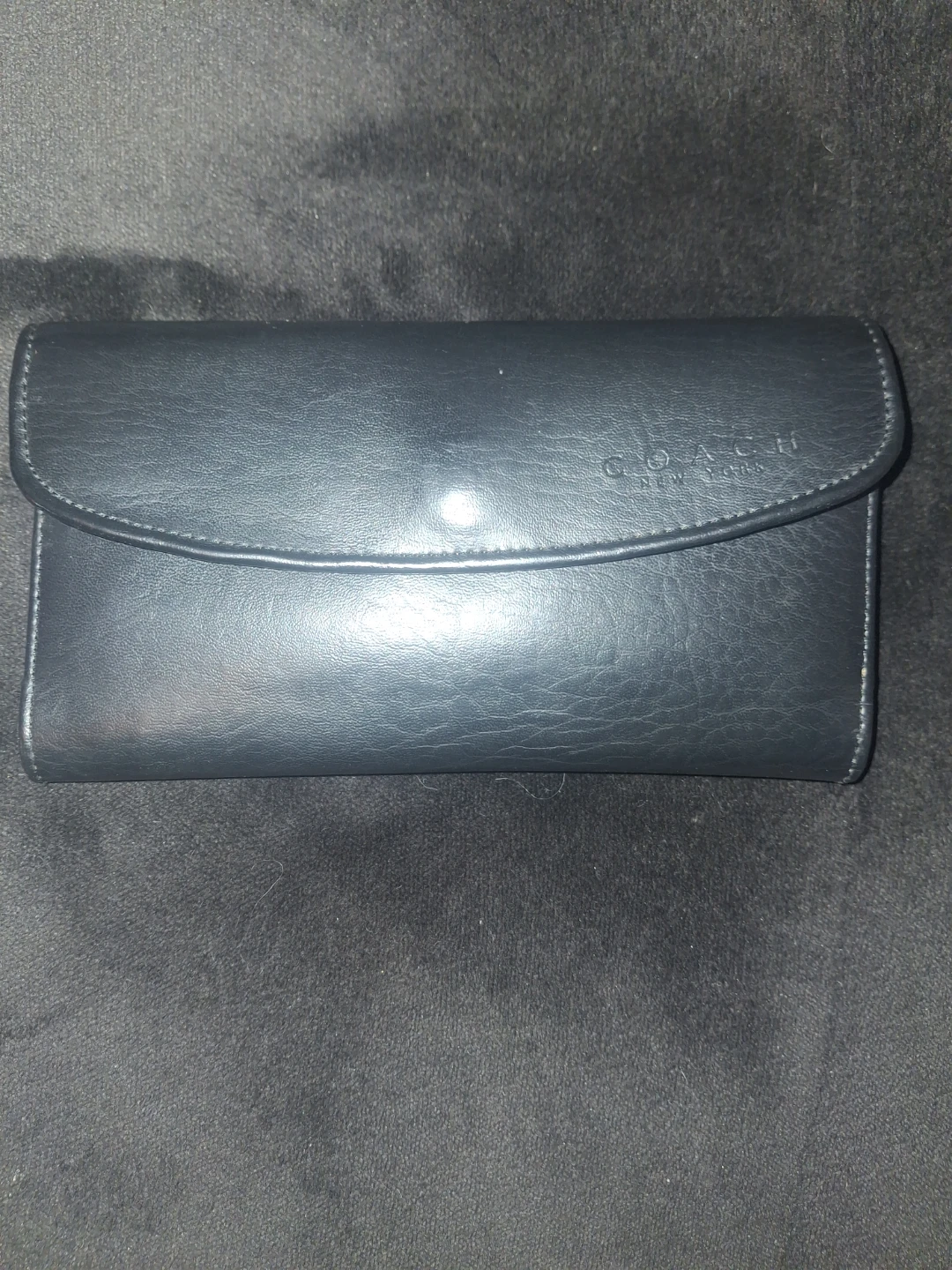 COACH(vintage new york)Black Leather Trifold Wallet - photo 3